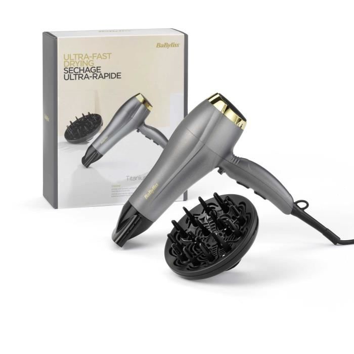 Seche-cheveux Titanium Gold 2300 - BABYLISS - 5513TE - 2300 W - 3 températures / 2 vitesses