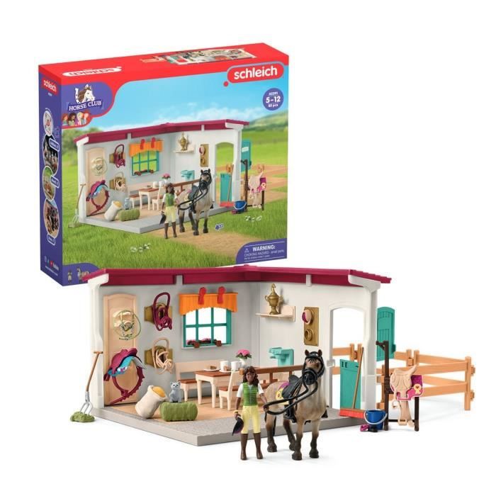 Sellerie du centre équestre coffret avec 85 éléments inclus dont 1 cheval et 1 personnage figurines pour enfants