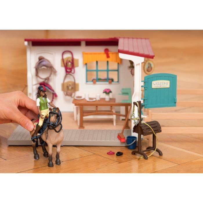 Sellerie du centre équestre coffret avec 85 éléments inclus dont 1 cheval et 1 personnage figurines pour enfants