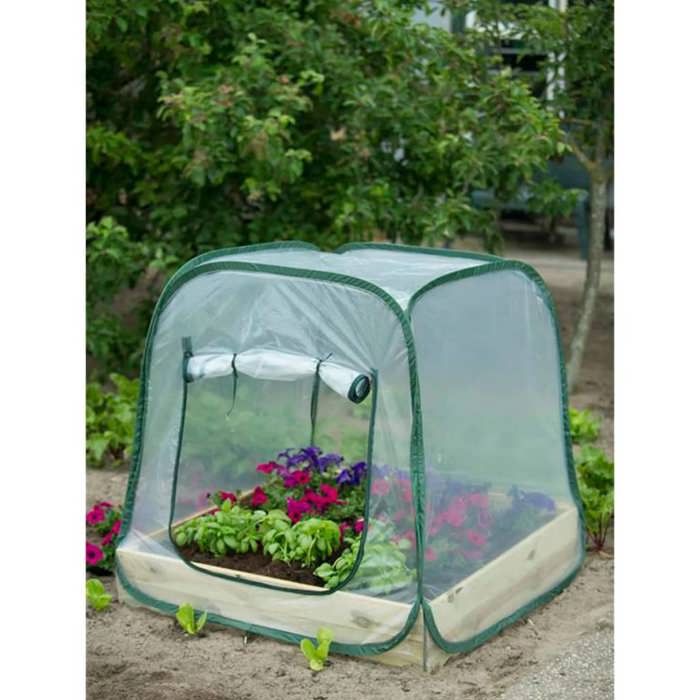 Serre de jardin Pop-Up - NATURE - 100x100x100 cm - PE transparent - Protection anti-UV NATURE