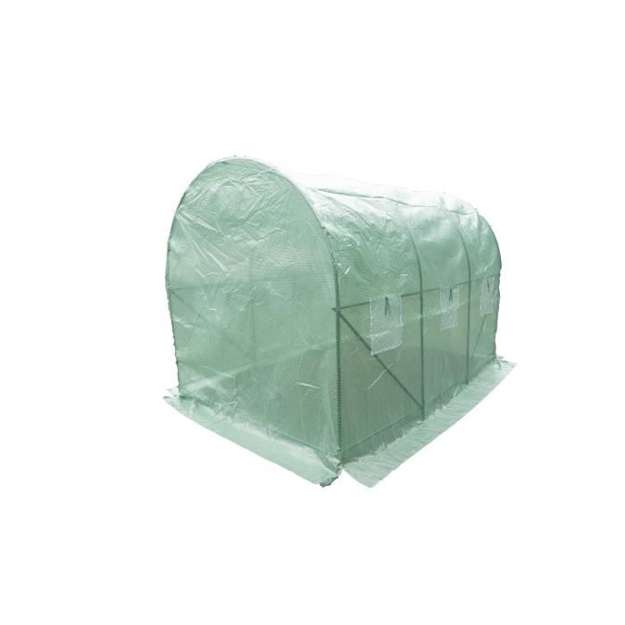 Serre de Jardin tunnel - 6 m2 - Toile en polyéthylene 140g & tube acier diam 18mm AUCUNE