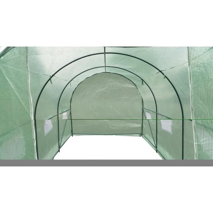 Serre de Jardin tunnel - 6 m2 - Toile en polyéthylene 140g & tube acier diam 18mm AUCUNE