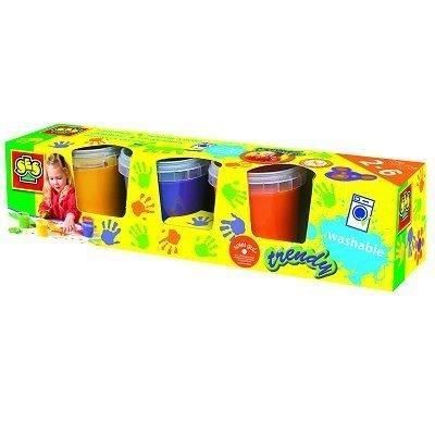 SES CREATIVE Lot de 4 pots de peinture a doigts Girly - 4 couleurs - 150ml