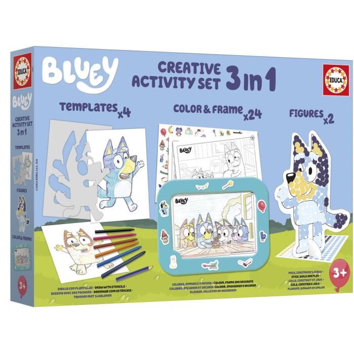 Set créatif - EDUCA - Décoration et modelage des personnages Bluey - 3 activités des 3 ans