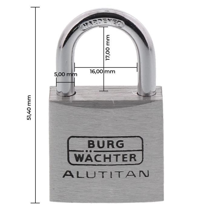 Set de 2 cadenas - BURG WACHTER - DUO 770 30 SB - 30 mm Alutitan double verrouillage anti-crochetage