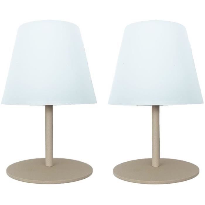 Set de 2 lampes de table sans fil - LUMISKY - TWINS - Cream - H16 cm - LED LUMISKY