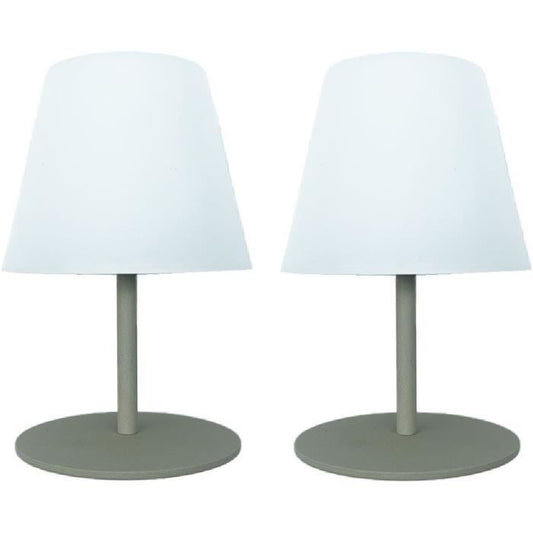 Set de 2 lampes de table sans fil - LUMISKY - TWINS - Olive - H16 cm - LED LUMISKY