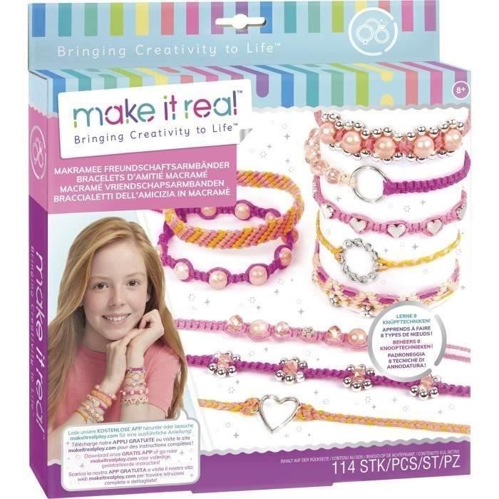 Set de perles Amitié Make It Real - Fabrication de bracelets brésiliens pour enfants des 8 ans - Lansay