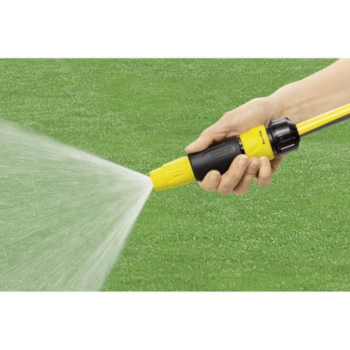 Set lance d'arrosage - KARCHER - Jaune - 2 formes de jets - aquastop KARCHER