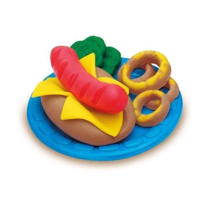 Set pâtes a modeler - PLAYDOH - Burger Party - Accessoires pour créer des hamburgers et hot-dogs - Des 3 ans