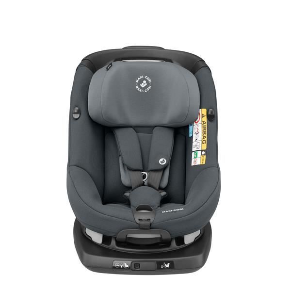 Siège auto AxissFix MAXI COSI gris et noir avec harnais de sécurité et appui-tête