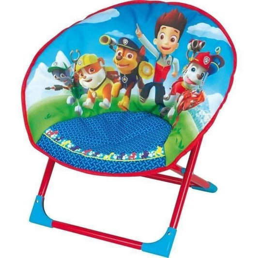 Siege lune pliable pour enfant - FUN HOUSE - Pat Patrouille - Bleu et rouge - Dimensions L 52 x P 45 x H 48 cm - Paloma Tech