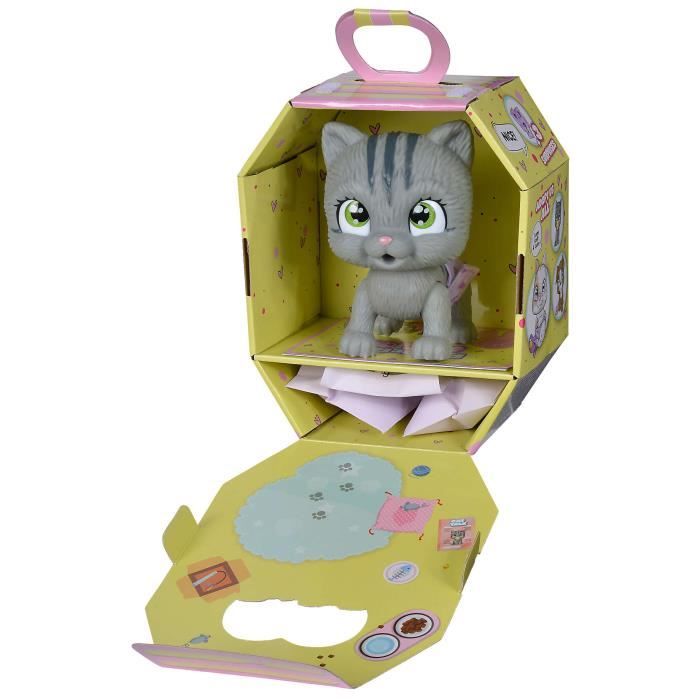 Smoby - Pamper Petz - Chat a adopter - 4 accessoires - Articulé - Bois et fais pipi - Certificat d’adoption - Des 3 ans