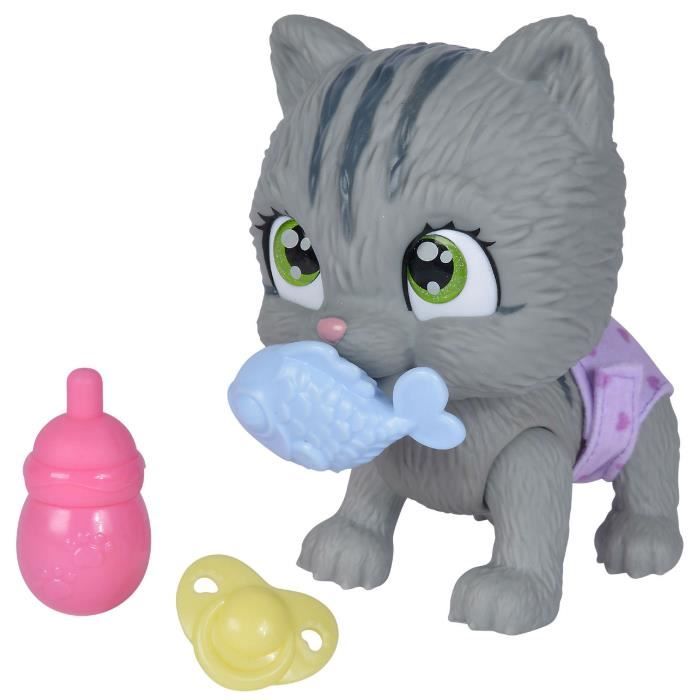 Smoby - Pamper Petz - Chat a adopter - 4 accessoires - Articulé - Bois et fais pipi - Certificat d’adoption - Des 3 ans