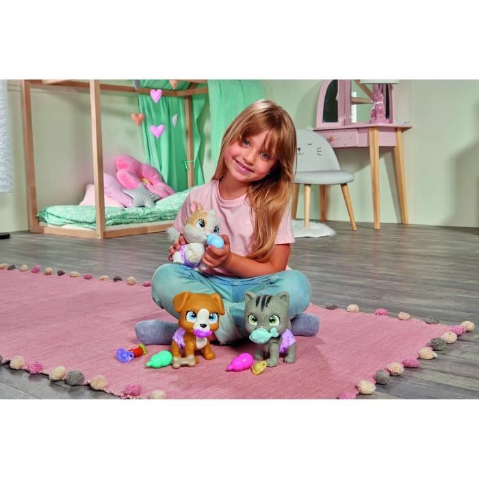 Smoby - Pamper Petz - Lapin a adopter - 4 accessoires - Articulé - Bois et fais pipi - Certificat d’adoption - Des 3 ans