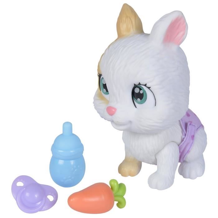 Smoby - Pamper Petz - Lapin a adopter - 4 accessoires - Articulé - Bois et fais pipi - Certificat d’adoption - Des 3 ans