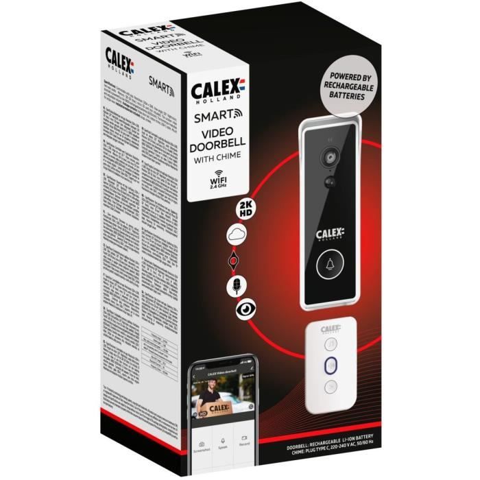 Sonnette video - CALEX - SMART BATTERY - Sans carte SD - Avec carillon