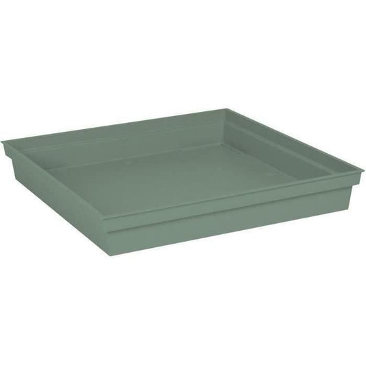 Soucoupe carrée Toscane - EDA PLASTIQUE - 40 cm - Vert laurier - Plastique EDA PLASTIQUE