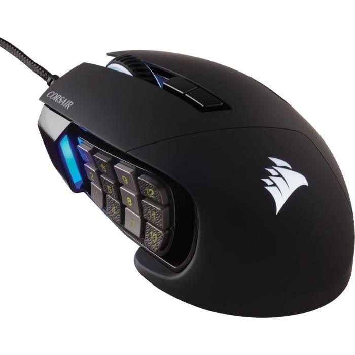 CORSAIR Souris Gamer SCIMITAR RGB ELITE - 18 000 DPI - Noir (CH - 9304211 - EU) - Paloma Tech