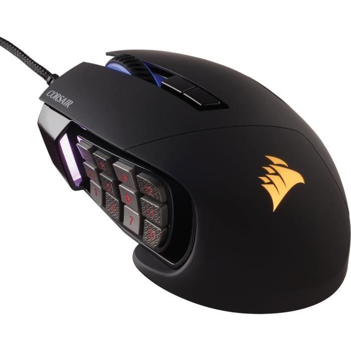 CORSAIR Souris Gamer SCIMITAR RGB ELITE - 18 000 DPI - Noir (CH - 9304211 - EU) - Paloma Tech