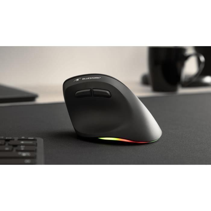 Souris Ergonomique Sans Fil - BLUESTORK - ERGO LUMI - PC/MAC - Noir BLUESTORK