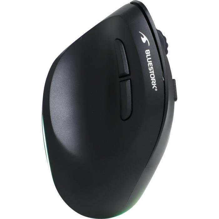 Souris Ergonomique Sans Fil - BLUESTORK - ERGO LUMI - PC/MAC - Noir BLUESTORK