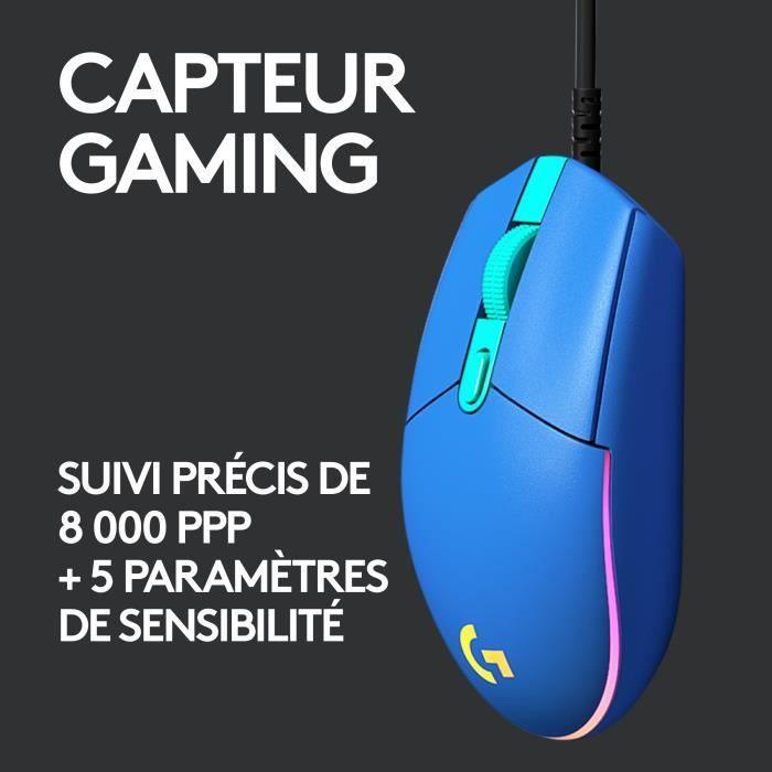 Souris Gaming Filaire - LOGITECH G - G203 - LIGHTSYNC - RGB - Bleu - Paloma Tech