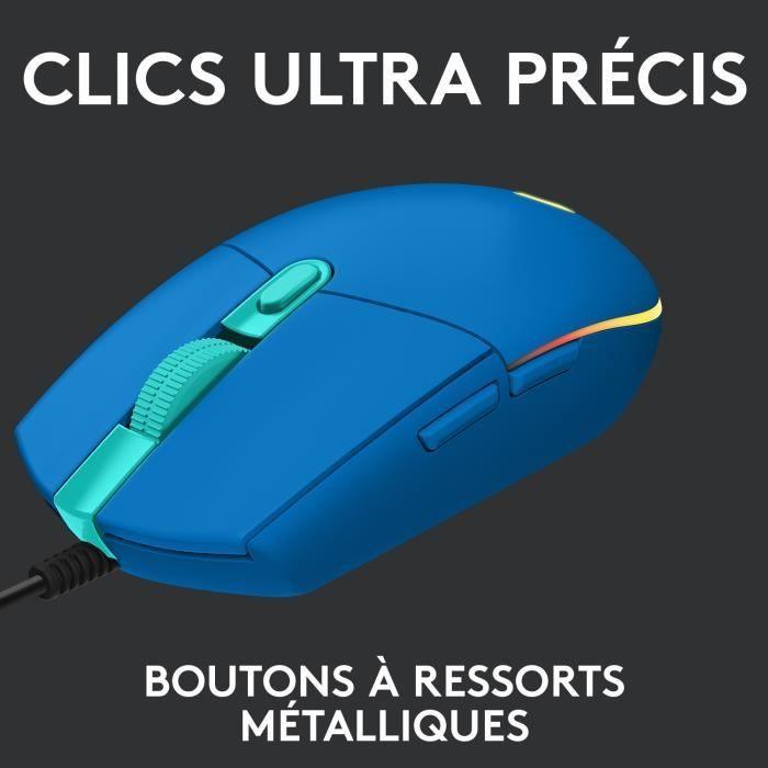 Souris Gaming Filaire - LOGITECH G - G203 - LIGHTSYNC - RGB - Bleu - Paloma Tech