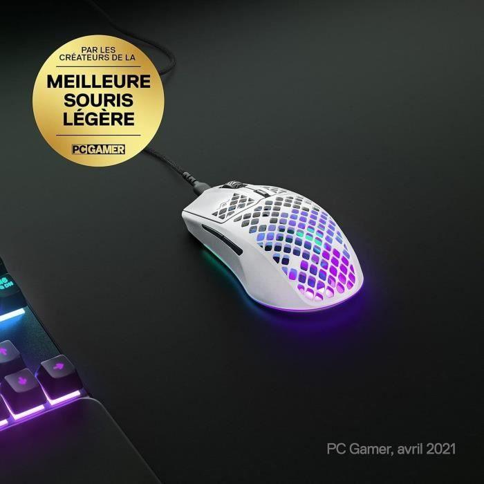 Souris gamer filaire ultra légere - STEELSERIES - AEROX 3 (2022) EDITION SNOW - Blanc - Paloma Tech