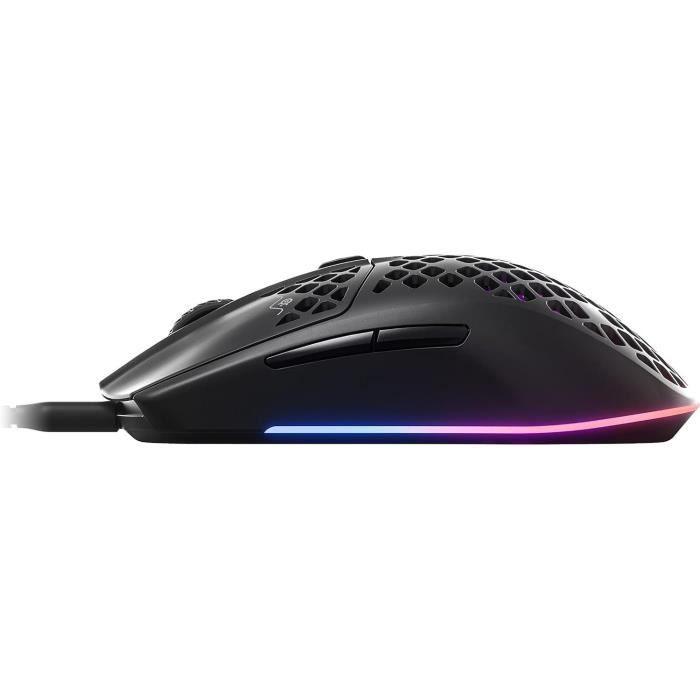 Souris gamer filaire ultra légere - STEELSERIES - AEROX 3 (2022) EDITION ONYX - Noir - Paloma Tech