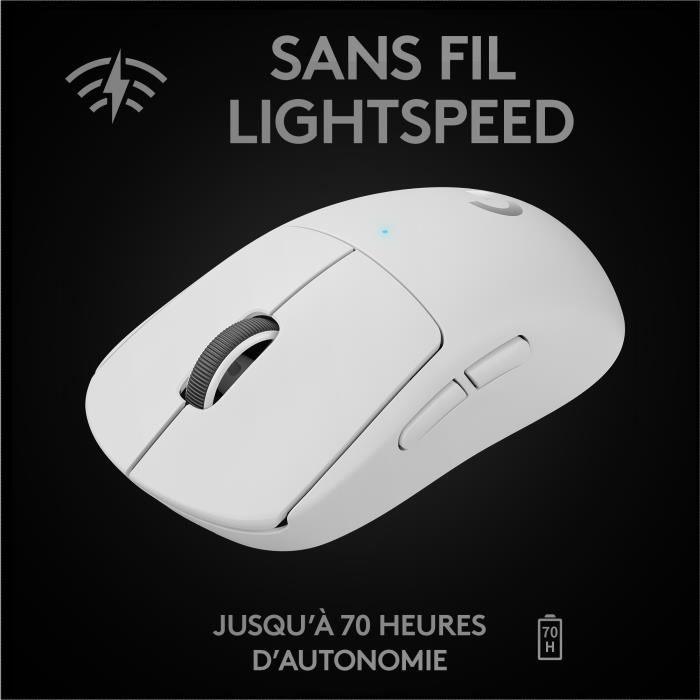 Souris Gaming - sans fil - LOGITECH G - PRO X SUPERLIGHT - Blanc - Paloma Tech