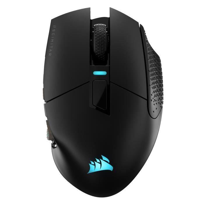 Souris Gaming - Sans fil - CORSAIR - SCIMITAR ELITE RGB Wireless - 16 boutons programmables - Autonomie 150h - Noir (CH - 9314311 - EU) - Paloma Tech