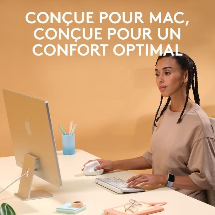 Logitech - Souris Lift pour Mac - Ergonomique sans fil - Blanc - Paloma Tech