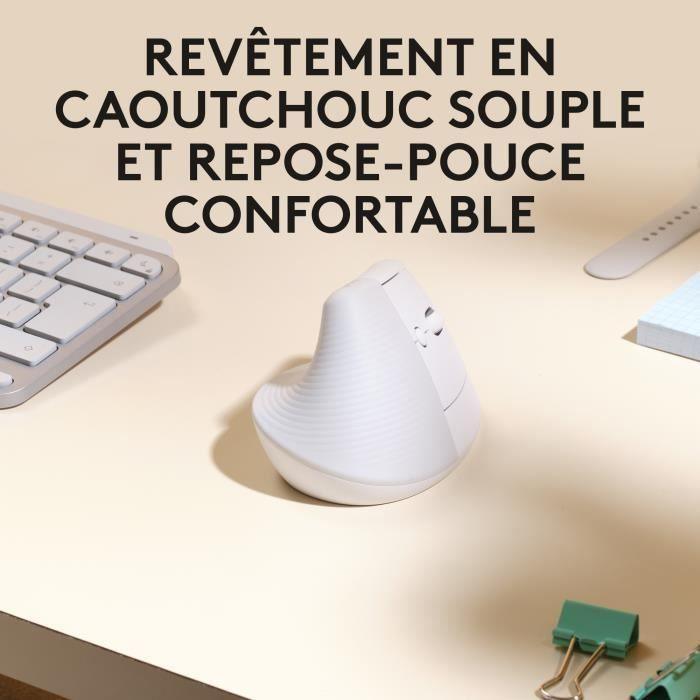 Logitech - Souris Lift pour Mac - Ergonomique sans fil - Blanc - Paloma Tech