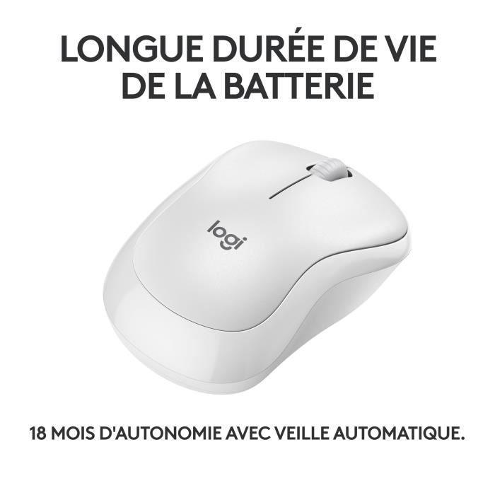 Logitech M240 Souris Bluetooth, Sans fil, Compacte, Portable, Suivi fluide - Blanc - Paloma Tech