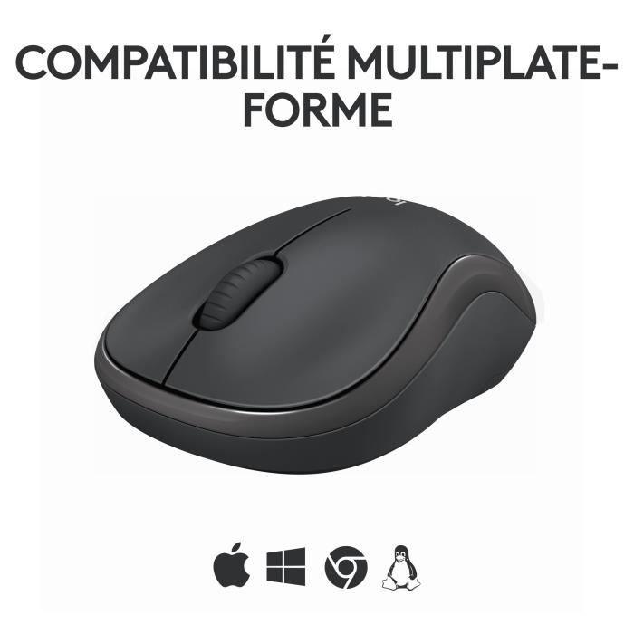 Souris Sans fil - LOGITECH - M240 - Bluetooth - Compacte - Portable - Suivi fluide - Graphite - Paloma Tech