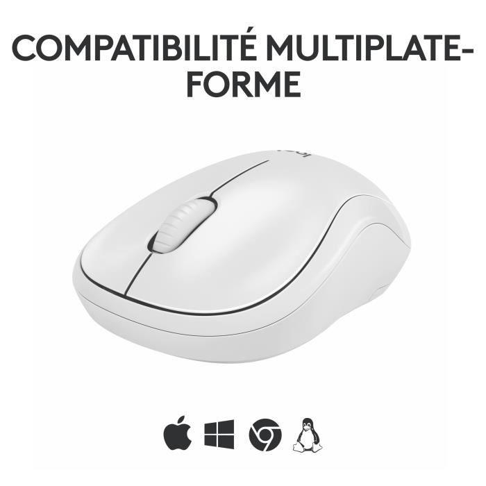 Logitech M240 Souris Bluetooth, Sans fil, Compacte, Portable, Suivi fluide - Blanc - Paloma Tech