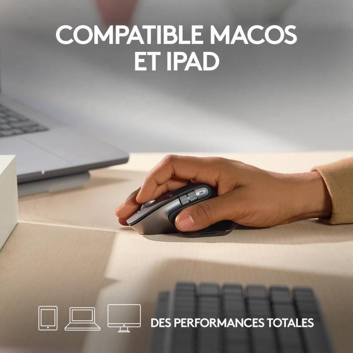 Logitech - Souris sans fil Ergonomique - MX Master 3S pour Mac - Gris Sidéral - Paloma Tech