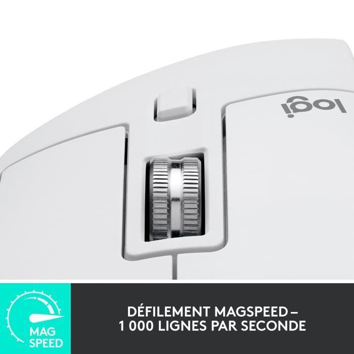 Logitech - Souris sans fil - MX Master 3S Performance, Ergonomique - Pale Grey - Paloma Tech