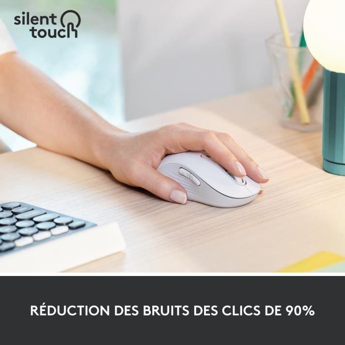 Souris Logitech Sans Fil pour gaucher Signature M650 L Left Pour Mains Larges, Silencieuse, Bluetooth, Boutons Programmables - Blanc LOGITECH