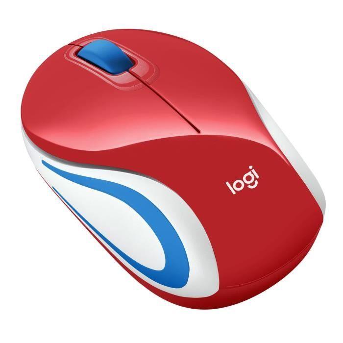 LOGITECH - Souris mini sans fil optique M187 - Rouge - Paloma Tech