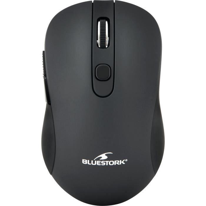 BLUESTORK Gaming Souris Sans fil - 2,4 Ghz - 6 boutons - Noire - Paloma Tech