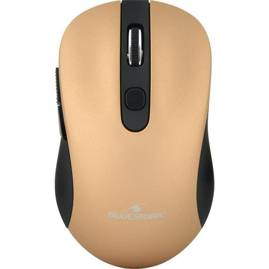 BLUESTORK Souris Sans fil - 2,4 Ghz - 6 boutons - Or métalisé - Paloma Tech