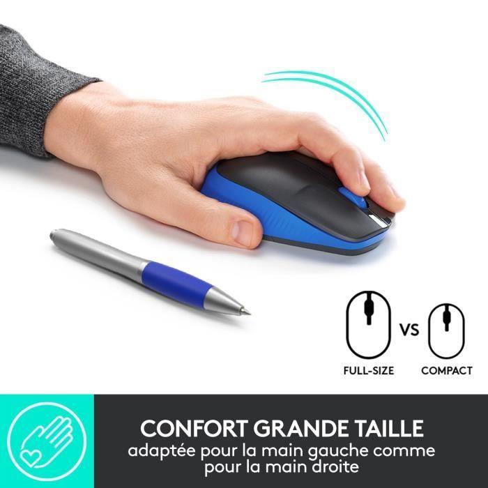 Souris sans fil - Logitech - M190 ergonomique - Bleu - Paloma Tech