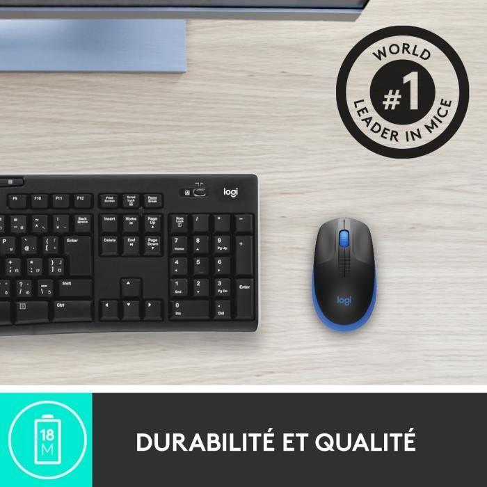 Souris sans fil - Logitech - M190 ergonomique - Bleu - Paloma Tech