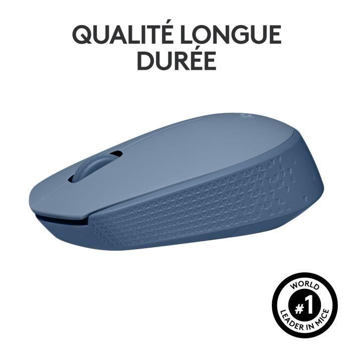 Souris Sans Fil - LOGITECH - M171 - 2,4 GHz avec Mini - récepteur USB - Suivi Optique - Ambidextre - Bleu Gris - Paloma Tech