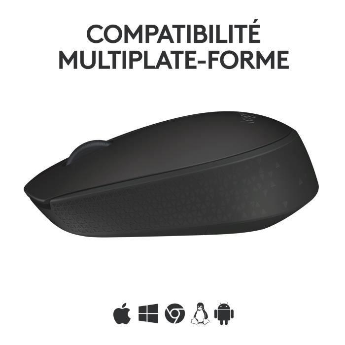 LOGITECH - Souris Sans Fil Ambidextre M171 - Noir - Paloma Tech