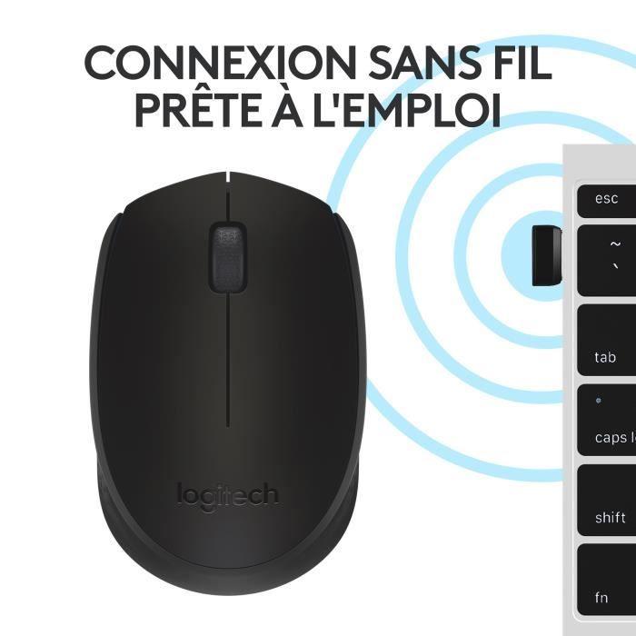 LOGITECH - Souris Sans Fil Ambidextre M171 - Noir - Paloma Tech