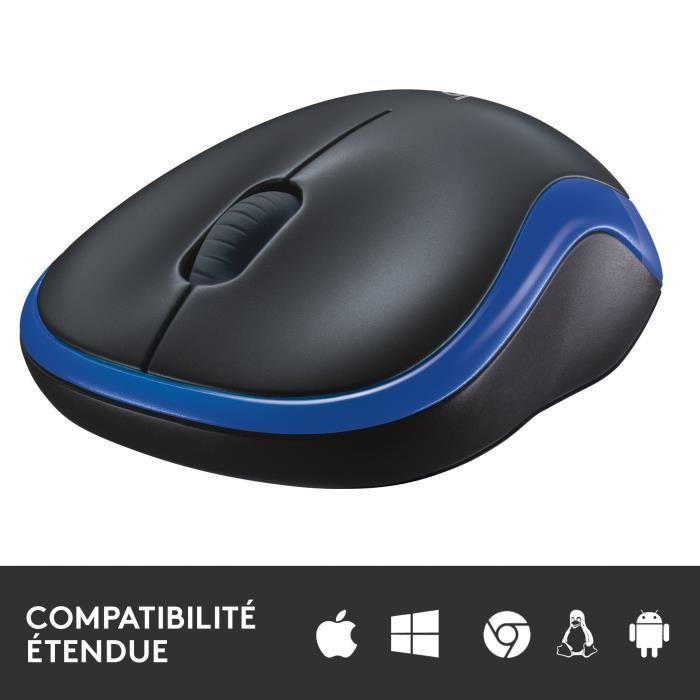 LOGITECH - souris sans fil optique - M185 Bleu - Paloma Tech