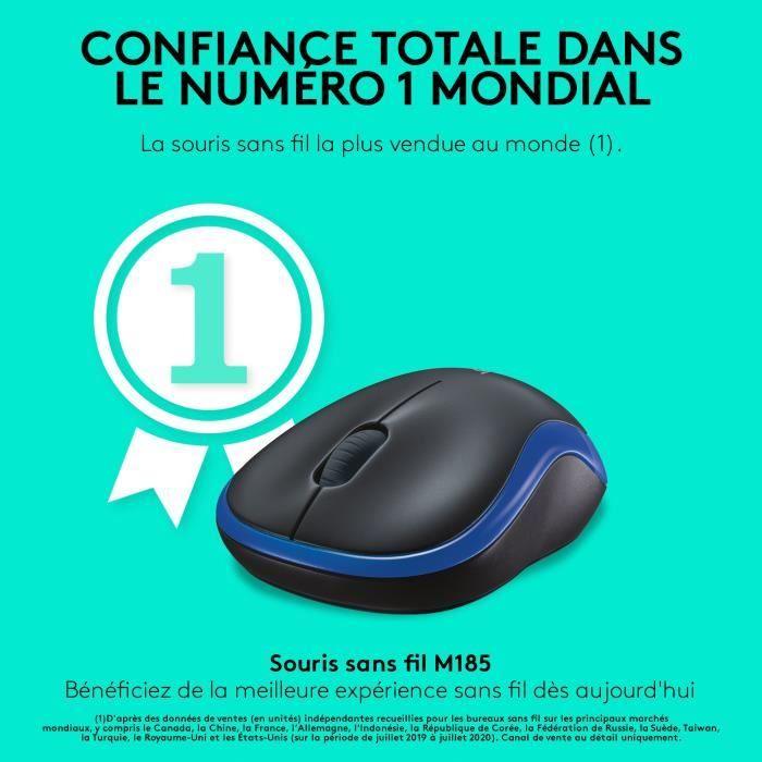 LOGITECH - souris sans fil optique - M185 Bleu - Paloma Tech